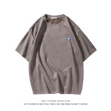 踩标大码夏季潮流美式圆领麂皮绒短袖T恤T3386P23【特价】，男装T恤，电商A007