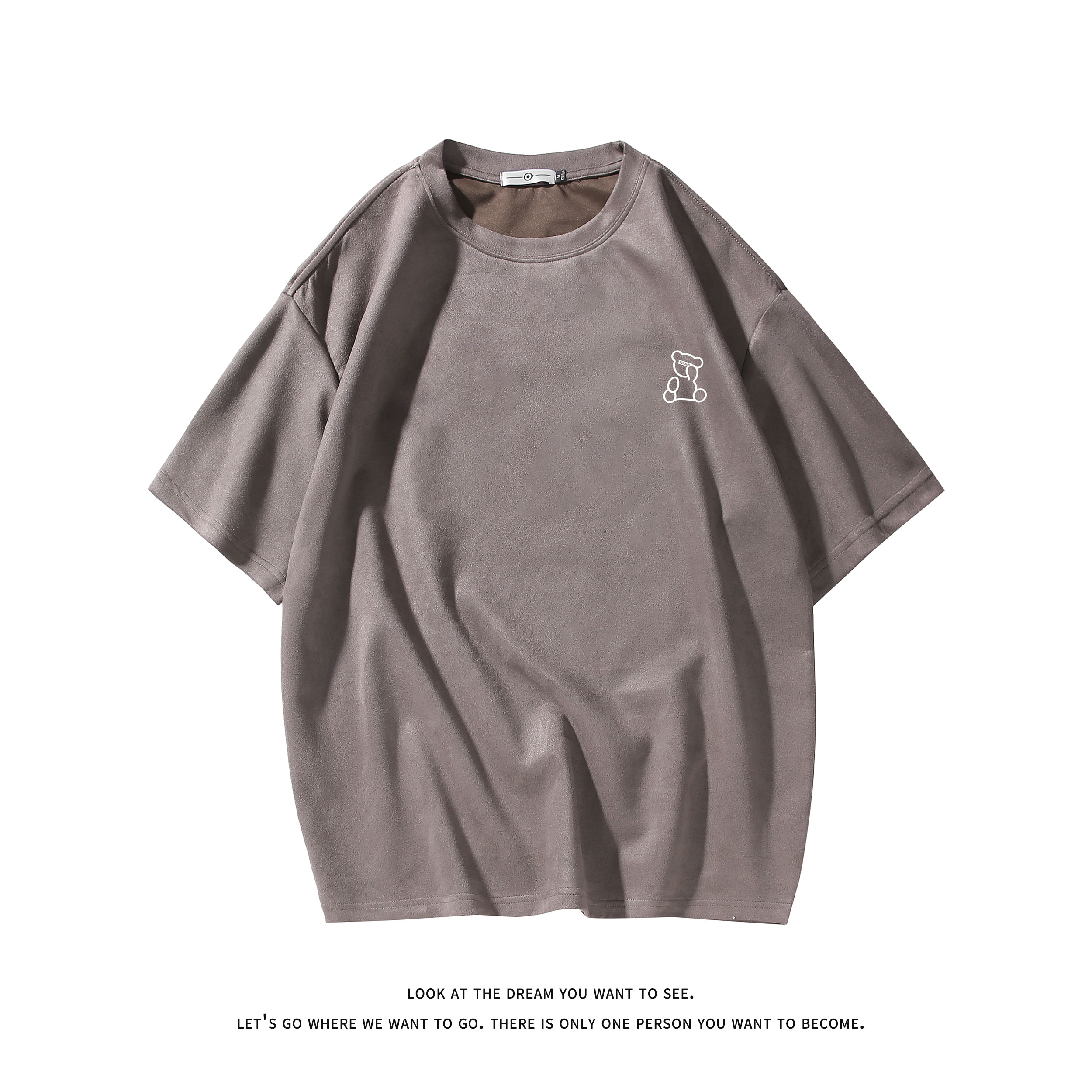 春夏潮流大码休闲美式印花圆领麂皮绒短袖T恤 T3389-P22【特价】图片