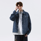 休闲大码复古潮流立体剪裁做旧牛仔外套夹克J8282-P58【特价】，男装夹克，电商A007