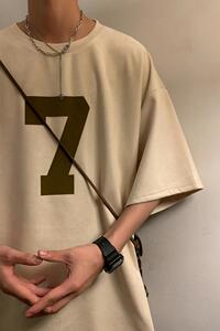 夏季潮流大码美式休闲麂皮绒植绒印花短袖T恤T3366-P25【特价】图片