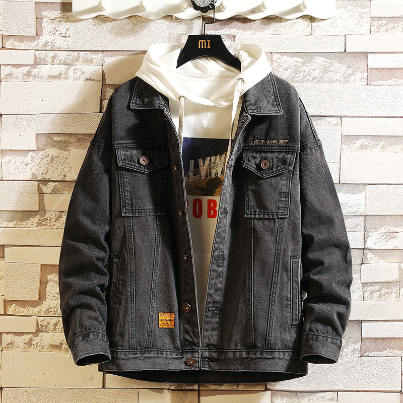 Japanese brick wall hanging photo fashion original casual pocket jacket man