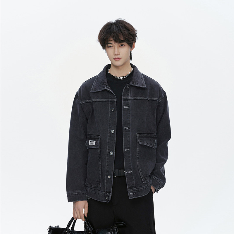 春季潮流小标休闲大码宽松男女立体牛仔外套夹克J301-P65【特价】，男装夹克，电商A007