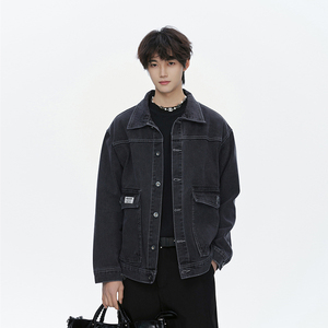 春季潮流小标休闲大码宽松男女立体牛仔外套夹克J301-P65【特价】,男装夹克,电商A007