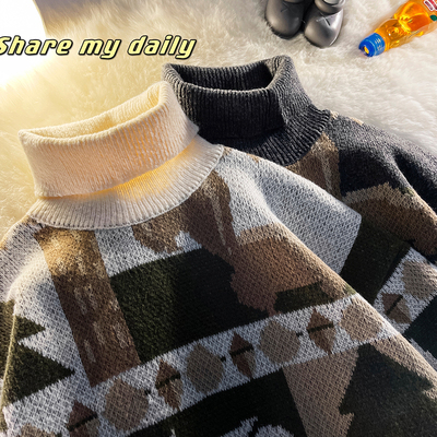 港风平铺潮流高领毛衣韩版冬季针织毛线打底衫Z0191 P75【控99】