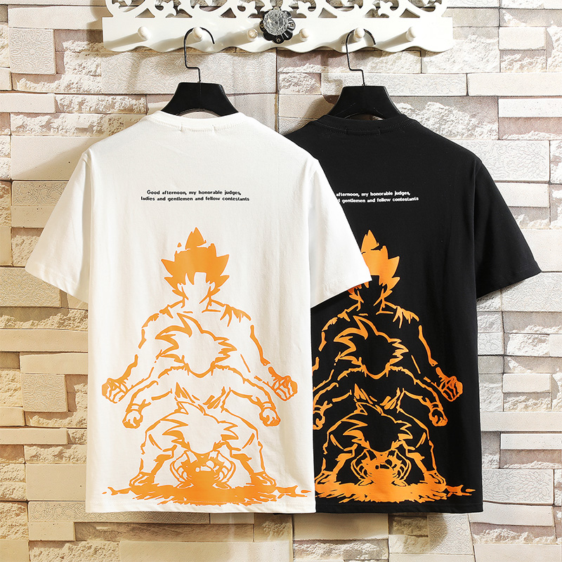 Summer Japanese brick wall hanging photo summer leisure printing short sleeve T-shirt for men