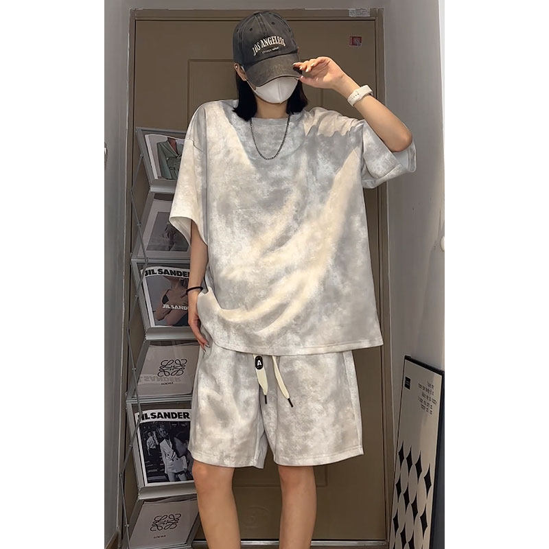 夏季重磅半袖短袖T恤情侣套装T3553上衣26-DK8514裤子26【特价】Z,男装T恤,电商A007