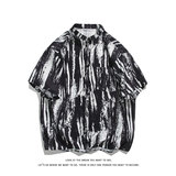 新中式撞色冰丝风夏季潮流短袖衬衫DC2187-P27【特价】，男装衬衫，电商A007