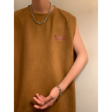 夏季男潮宽松ins休闲汗背心麂皮绒背心烫画款B3914-P22【特价】，男装背心/马甲，电商A007