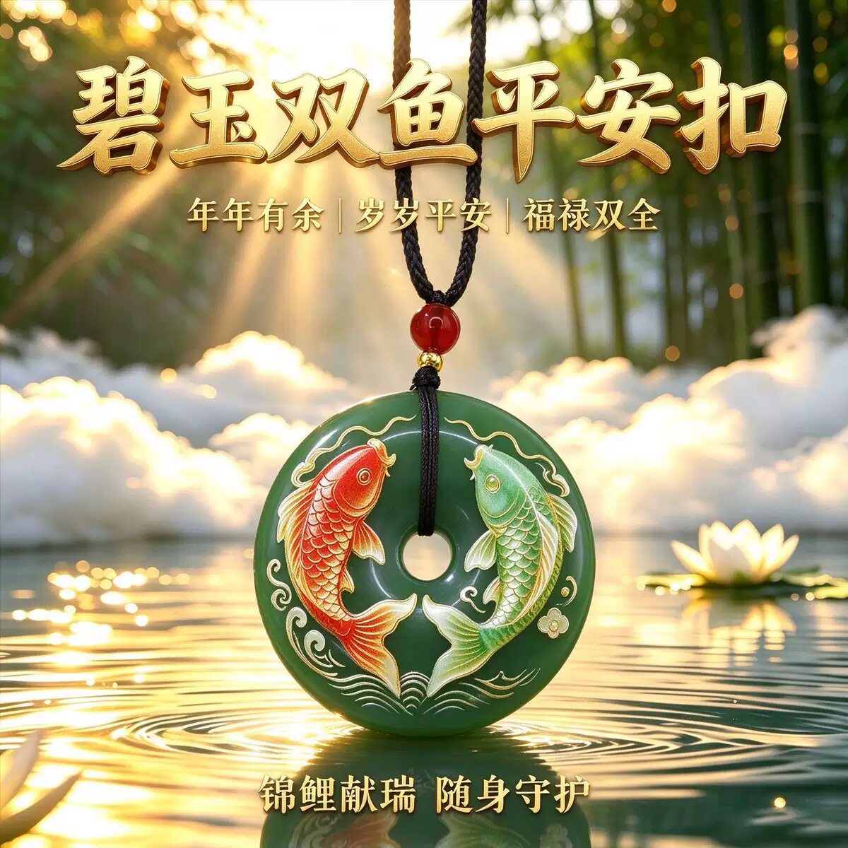 非金属琉璃吊坠 新款国风时尚锦鲤吊坠男女通用创意挂饰饰品