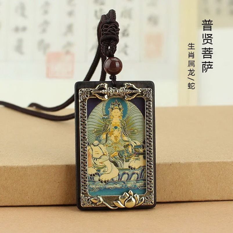 西藏黑檀木八大守护神手工