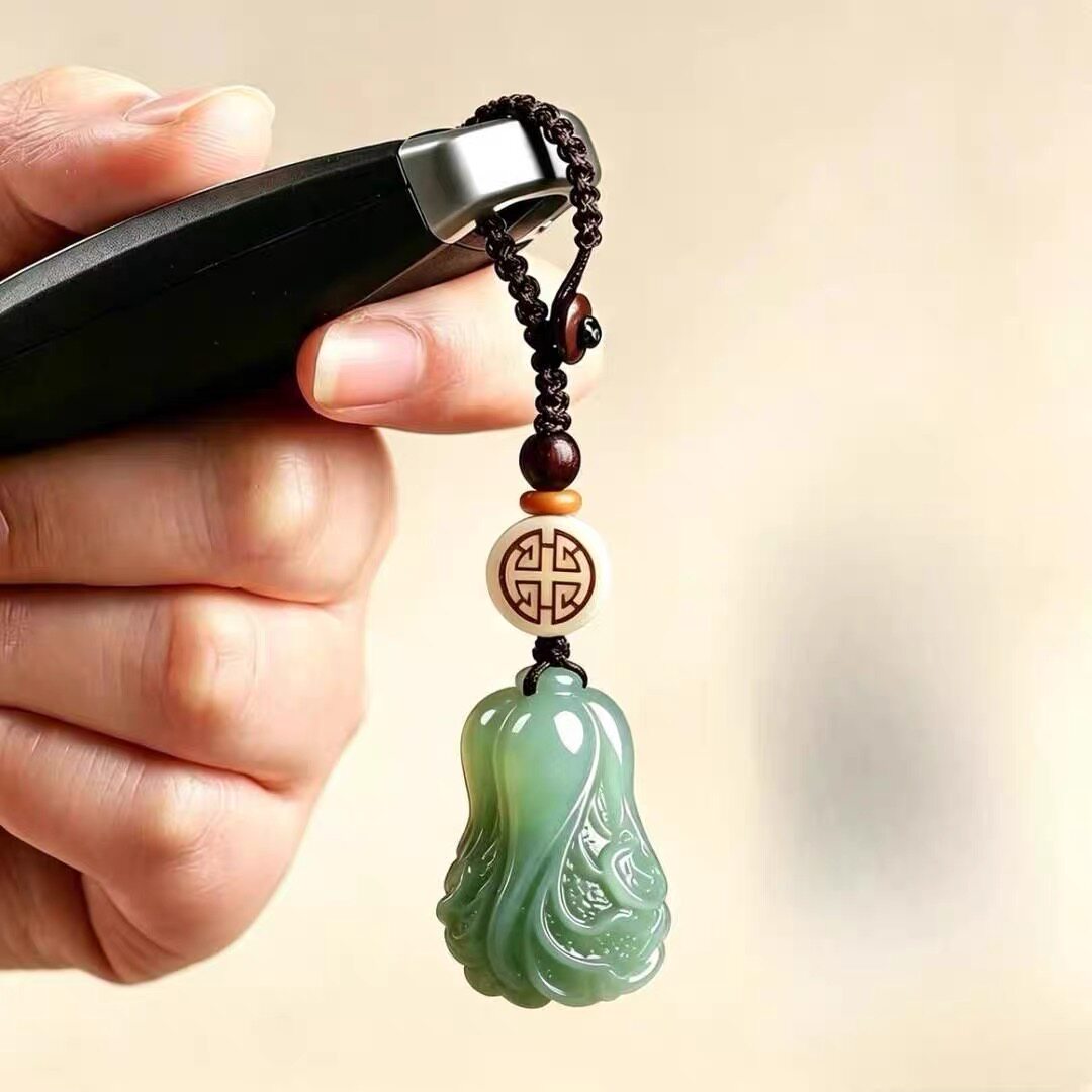 【百财聚来】白菜汽车钥匙扣挂件创意招财钥匙挂饰手机挂坠八方财