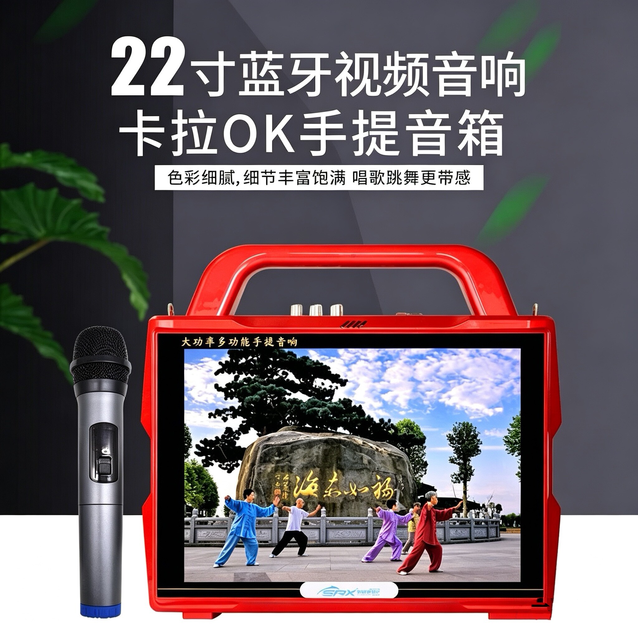 先科视频K歌一体机广场舞音箱大功率户外音箱视频播放器22寸大屏