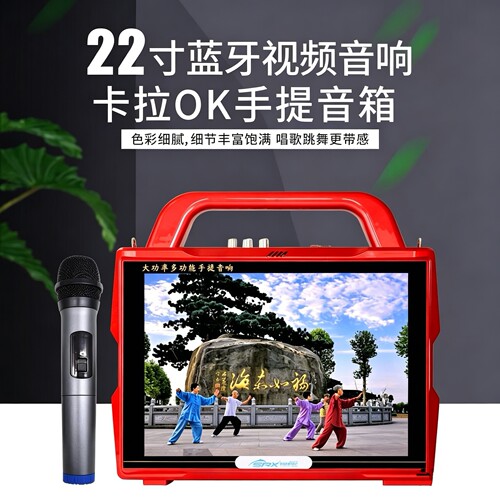 先科视频K歌一体机广场舞音箱大功率户外音箱视频播放器22寸大屏