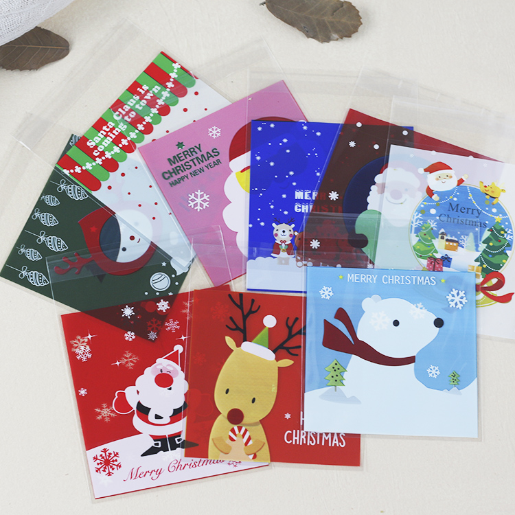 包邮圣诞节包装袋 饼干圣诞糖果袋 雪花酥袋子牛轧糖自粘袋