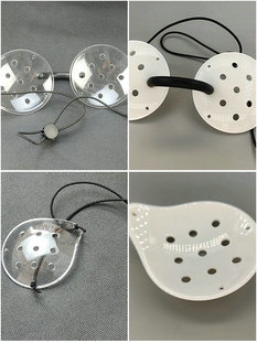 透明白多孔塑料穿绳眼罩硬 眼科术后防护独眼垫透气单眼贴双眼镜