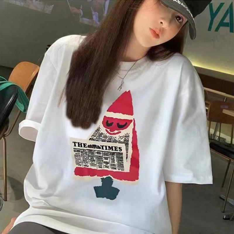 潮牌2025夏季新款慵懒风韩版下衣失踪ins宽松中长款洋气短袖t恤女