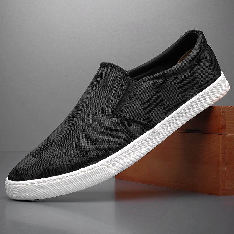 男鞋夏季薄款透气2025新款百搭低帮帆布鞋休闲运动一脚蹬板鞋男款