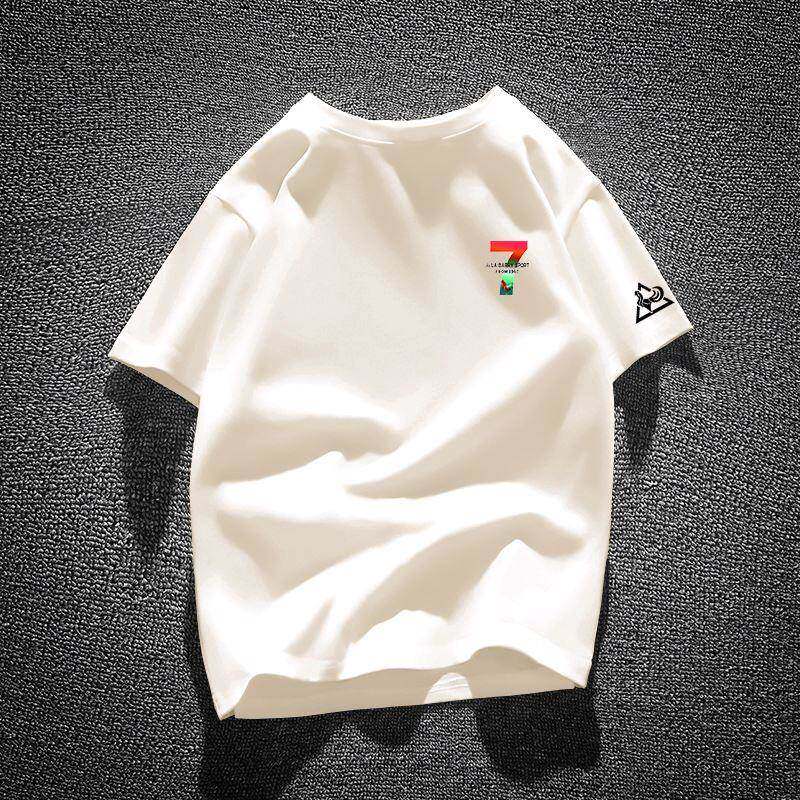 ~重磅推荐！夏季新疆棉纯棉7字母复古T恤男女大码正肩短袖