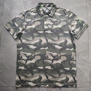 HYDROGEN夏季男装纯棉翻领polo衫迷彩印花潮男士直筒短袖T恤刺绣