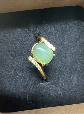 和田玉碧玉戒指活口可调节