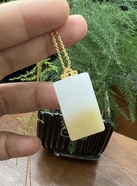 新疆和田玉糖白玉平安无事牌子 双面工艺佩戴