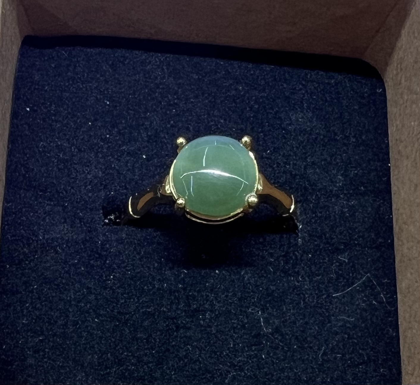 碧玉戒指镶金女款玉戒活猫眼玉石扳指和田玉指环