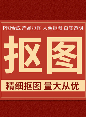 专业抠图精细扣图ps修图接单ai换背景产品白底图批量透明底图制作
