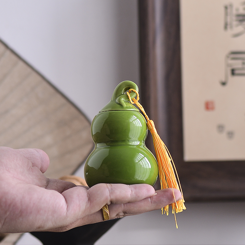 复古葫芦瓶香粉密封罐陶瓷