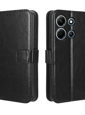 适用传音Note 30i手机壳Infinix Note 30 Pro皮套翻盖插卡疯马纹Note 30 VIP