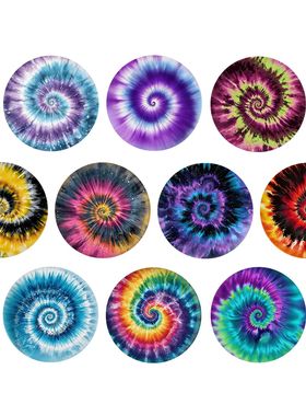 欧美外贸热销彩色渐变扎染同心螺旋纹理水晶玻璃软磁冰箱贴装饰贴