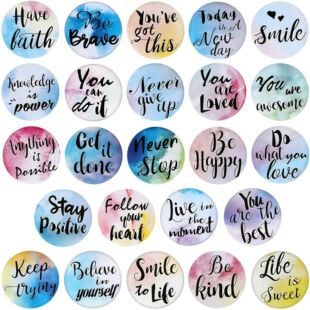 清新治愈水彩渐变英文励志短语水晶玻璃软磁冰箱贴给人鼓励的礼物