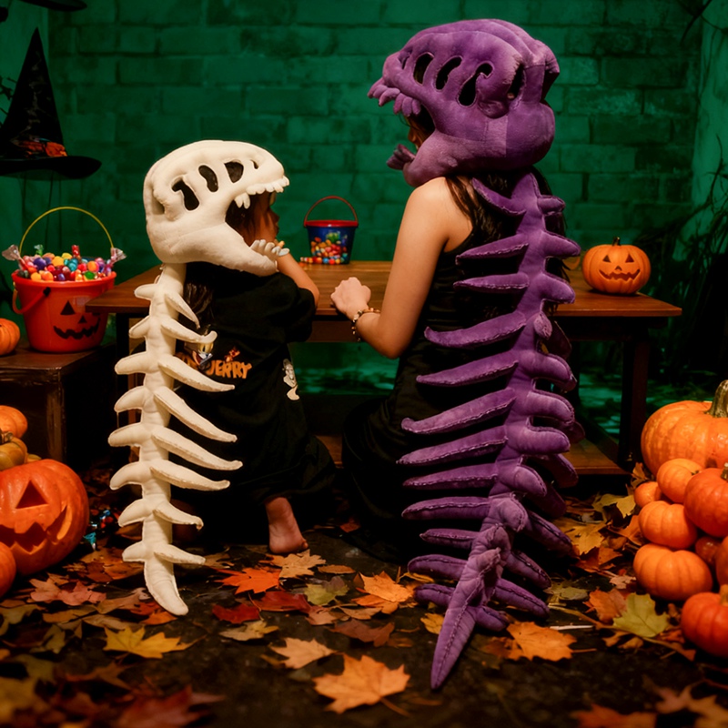 中华恐龙骨架头套恐龙园外骨骼绒玩具万圣节表演搞怪玩偶鹿晗同款