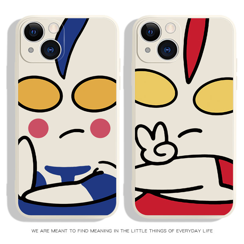 比耶奥特曼举手咸蛋超人iphone14手机壳14pro苹果新款12简约设计