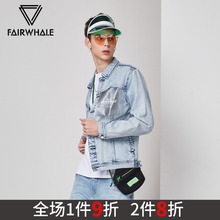 新款 夹克上衣 牛仔外套纯色时尚 马克华菲男装 商场同款 2018夏季