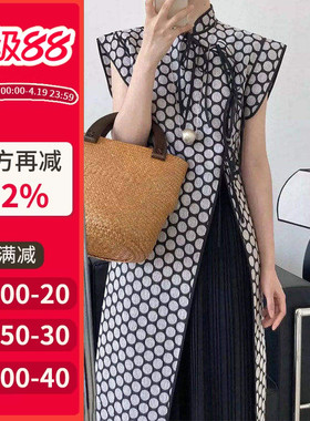 沪小鹿纸样 新中式设计感改良旗袍开叉无袖连衣裙 XWZ080