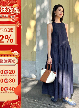 沪小鹿纸样 简约大裙摆宽松无袖背心裙连衣裙裁剪纸样 CX128