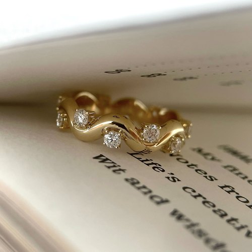 九十一篇真钻60分满钻戒指18K