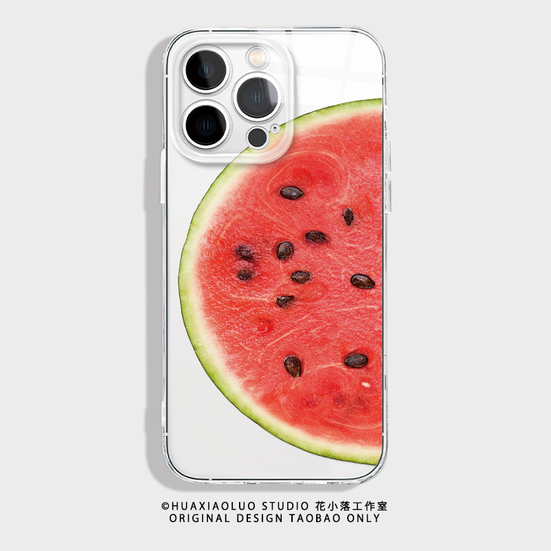 大西瓜~透明适用iphone16promax苹果13小米15小众艺术设计感oppo女生手机壳vivo荣耀400华为mate70新款nova14