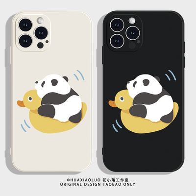 旱鸭子~趣味可爱大熊猫iPhone16promax苹果14小米15pro华为mate70新款pura70适用13荣耀60vivoX200情侣手机壳