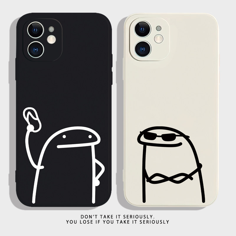 挨揍~趣味情侣小人适用苹果13华为mate40小米12荣耀vivos15手机壳