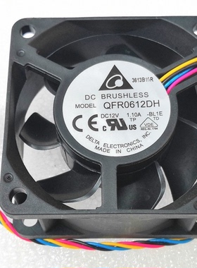 台达 6025 6CM 4Pin风扇 双滚珠4线调速 QFR0612DH 12V 1.10A高速