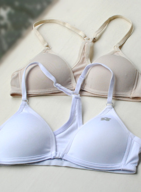 法式三角杯胸罩前扣内衣女无钢圈美背文胸超薄65AA上托平胸不空杯