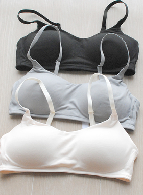 秋冬宽扁杯小胸内衣绒面保暖显小无钢圈裸感简约文胸女薄款胸罩
