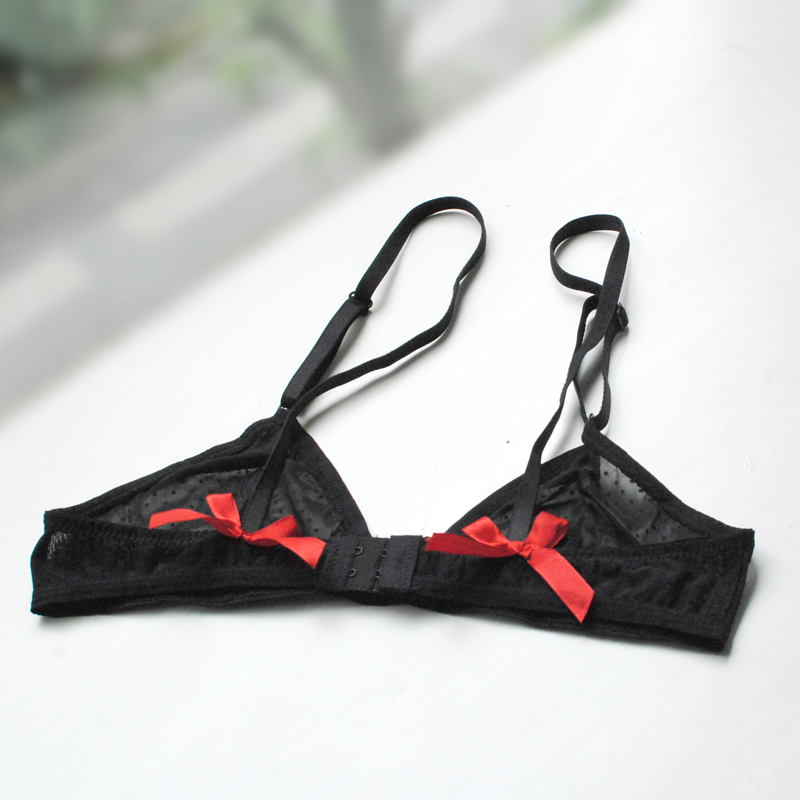 法式蕾丝超薄透明情趣风三角杯