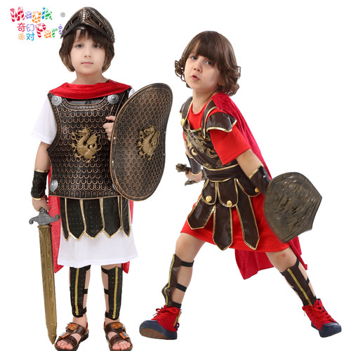万圣节儿童演出服装Cosplay男童古罗马王子斯巴达勇士战士武士