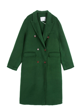 专柜价1699【栖】女大翻领双排扣长毛呢大衣440201250/代-20