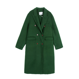 专柜价1699【栖】女大翻领双排扣长毛呢大衣440201250/代-20