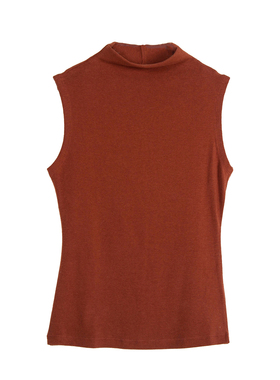 专柜价159【栖】女装时尚百搭半高领修身背心430101247/千-63