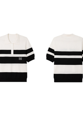 专柜价619【语】春夏新款时尚休闲POLO领短袖针织衫31114/乐-258