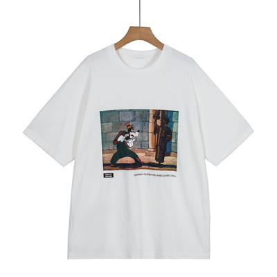 摩系列剪标男装夏季新款潮流卡通印花短袖宽松T恤FZ03TEE016/3-16